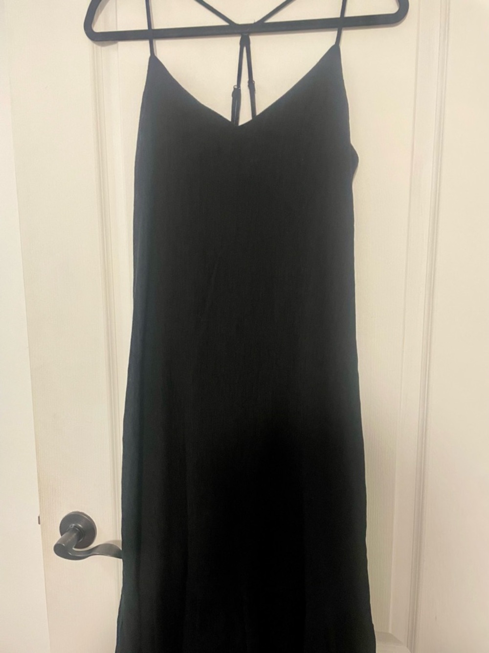 DKNY Black Maxi Slip Dress with Adjustable Back Strap